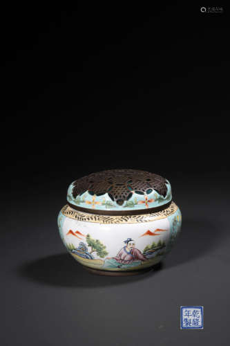 chinese bronze enamel incense burner