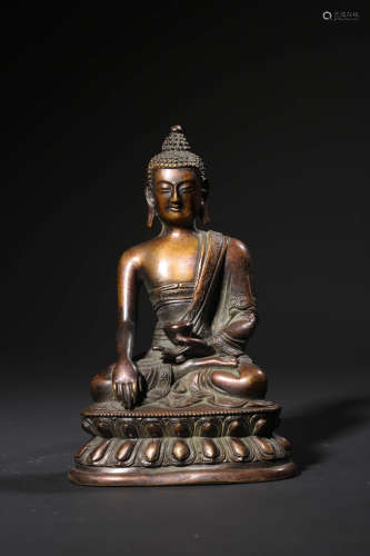 chinese bronze sakyamuni statue