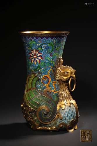 chinese gilt bronze cloisonne enamel pot