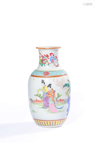 chinese famille rose porcelain lantern vase