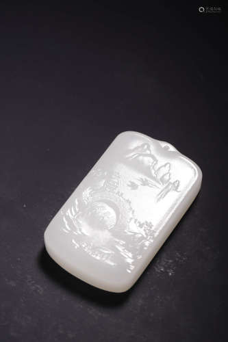 chinese white jade tablet