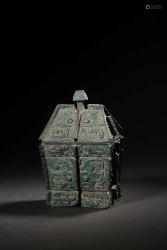 chinese bronze square vessel