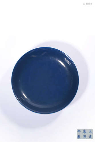 chinese sacrificial-blue glazed porcelain dish