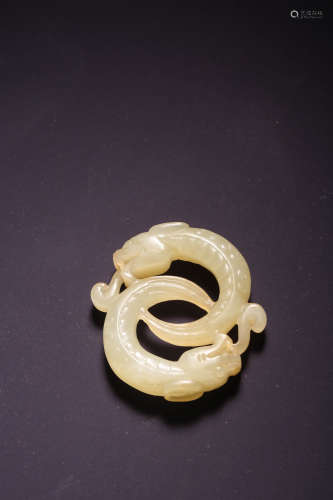 chinese white jade pei pendant