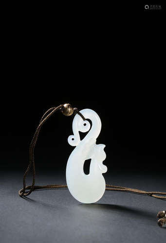 chinese hetian white jade pei pendant