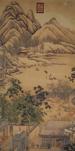 chinese embroidery of landscape