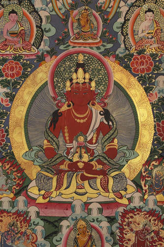 chinese thangka of medicine buddha