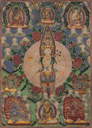 chinese thangka of guanyin