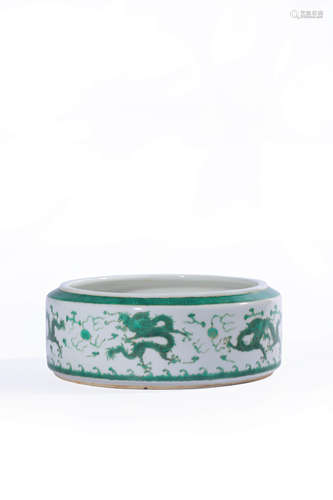 chinese green enamel porcelain washer