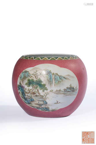 chinese light-reddish-purple porcelain wash