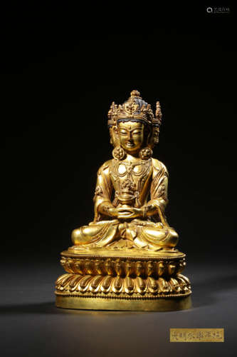 chinese  gilt bronze buddha statue