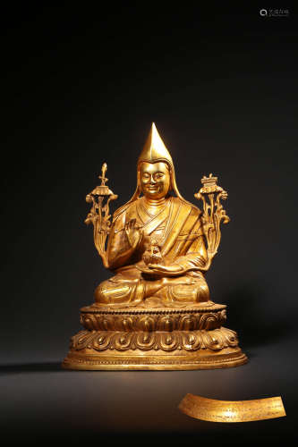 chinese  gilt bronze buddha statue