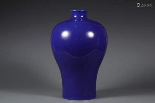 Blue-glazed Prunus Vase