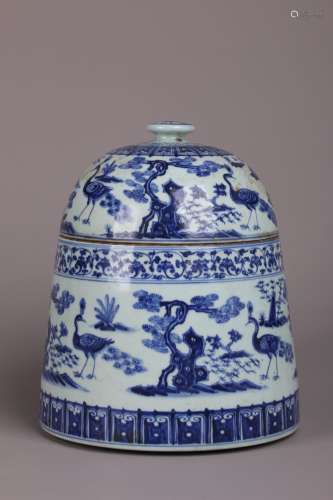 Blue-and-white Bell-shaped Pot