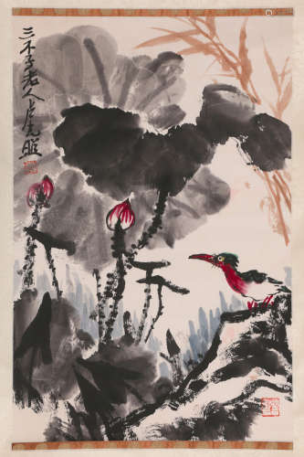 Lotus and Birds by Lu Guangzhao