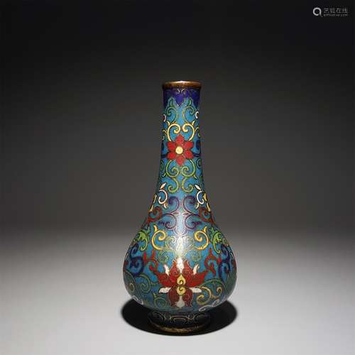 A FILIGREE ENAMELS INTERLOCK BRANCH LOTUS DECORATION BOTTLE