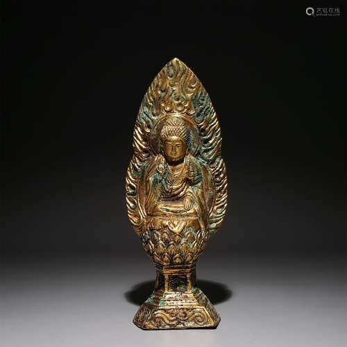 A BRONZE GILT BUDDHA STATUE