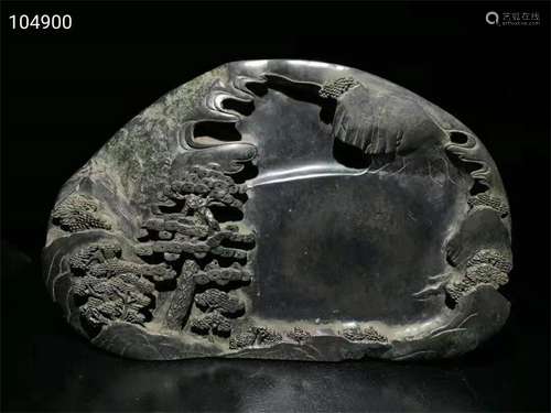 AN OLD STOCK DUANZHOU INKSTONE - 