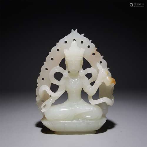 A HETIAN JADE KWAN-YIN