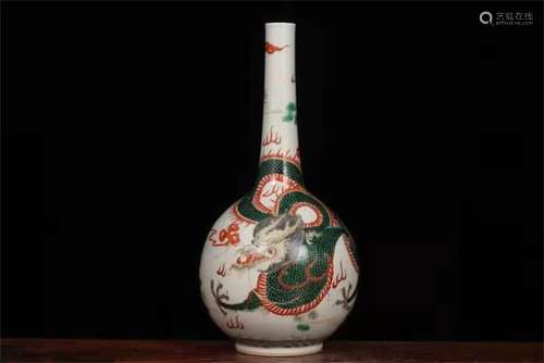 A QING DYNASTY KANGXI COLURFUL CLOUD AND DRAGON GALL-BLADDER