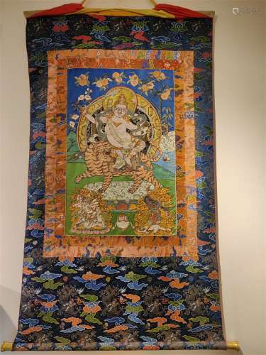 A MIDDLE QING BARBOLA GREAT ADEPTS THANGKA