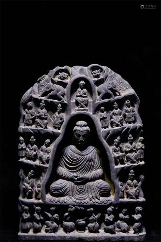 A GANDHARA GRAY SCHIST BUDDHA