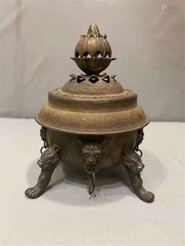 A SILVER-GILT INCENSE BURNER