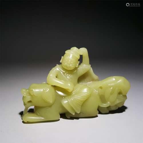 A HETIAN JADE MO CHUNG FIGHT THE TIGER