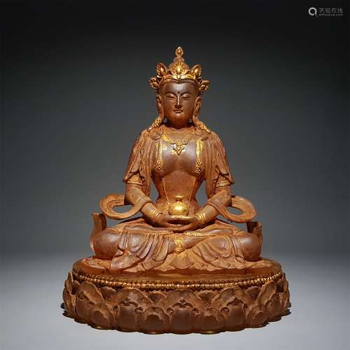 A CRYSTAL KWAN-YIN SEATED