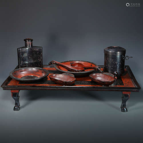 漢代漆器餐具一組