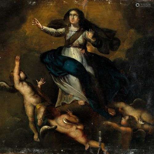 Ecole espagnole du XVIIe siècle L'assomption de la Vierge en...