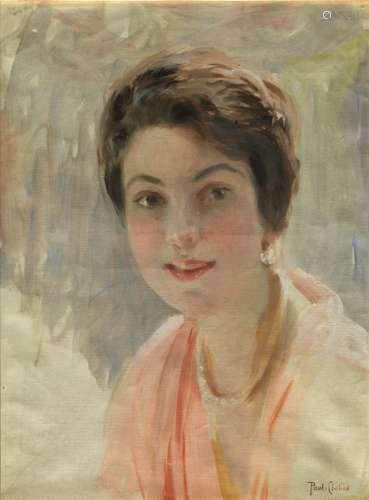 Paul CHABAS (1869 - 1937) Portrait de femme Huile sur toile ...