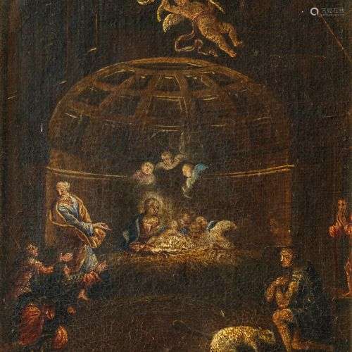 Ecole italienne vers 1700 L'adoration des bergers Huile sur ...