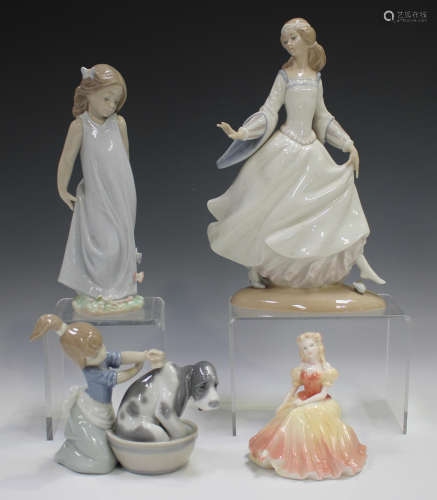 Three Lladro figures, comprising Cinderella, No. 4828, Bashf...