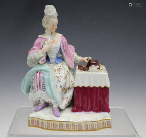 A Meissen figure representing Sight from the Senses, late 19...