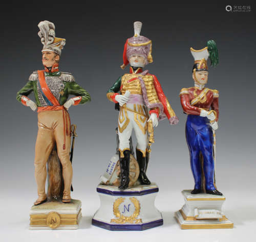 Three Capodimonte military figures, 20th century, including ...