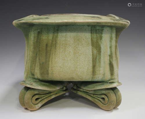 A John Alliston studio pottery square planter, late 20th cen...