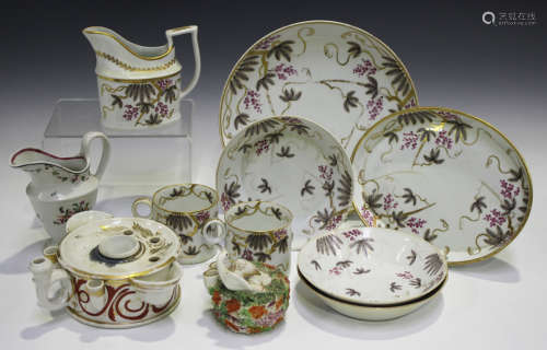 A mixed group of Staffordshire pottery and porcelain, 19th c...