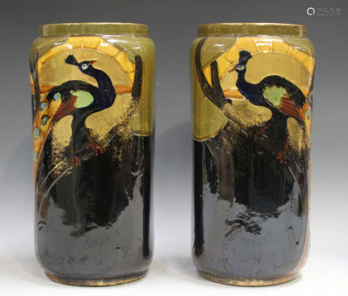 A pair of Thomas Forester & Sons Phoenix Ware vases, early 2...