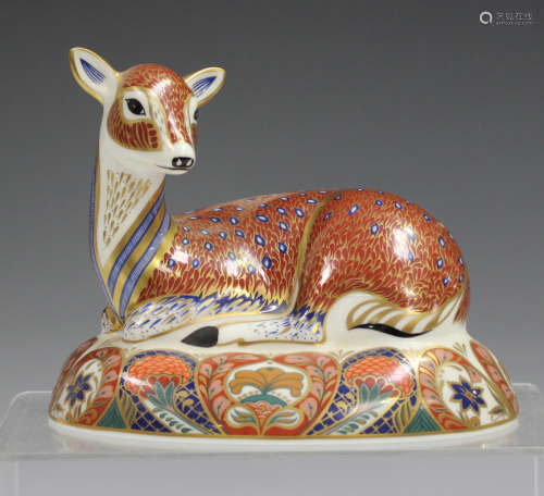 A Royal Crown Derby Collector's Guild Imari Deer paperweight...