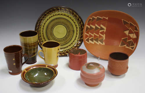 A small group of studio pottery, including a John Ablitt bow...