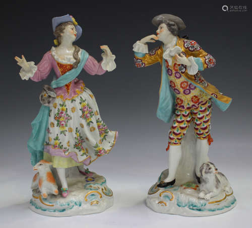 A pair of Continental porcelain figures, late 19th century, ...