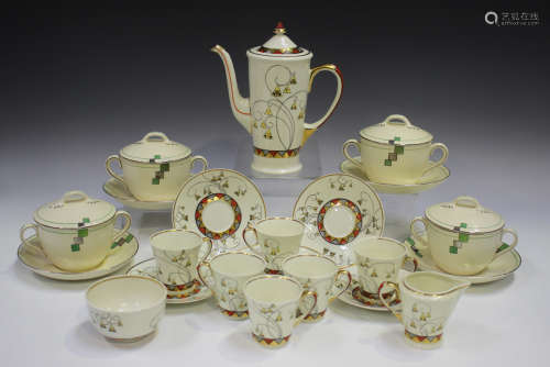 A small group of teawares, including an Art Deco Adderley Wa...