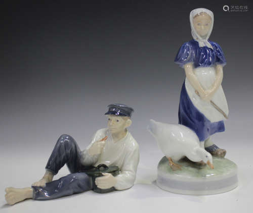 Two Royal Copenhagen porcelain figures, designed by Christia...