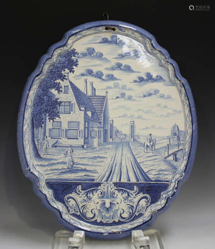 A large Dutch Delft wall plaque, late 19th/early 20th centur...