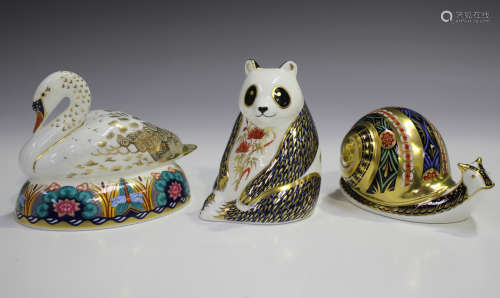 A Royal Crown Derby limited edition Garden Snail paperweight...