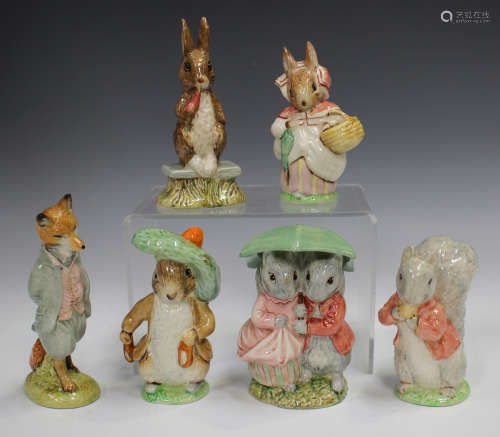 Six Beswick Beatrix Potter figures, comprising Goody & Timmy...
