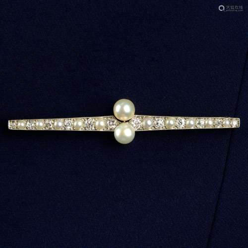 An early 20th century 18ct gold pearl,