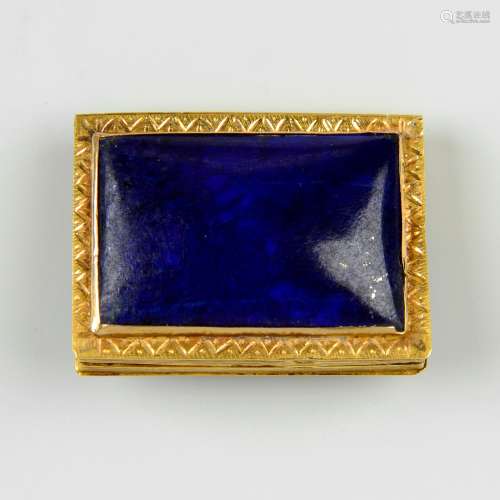 A 19th century gold lapis lazuli vinaigrette, with pierced f...