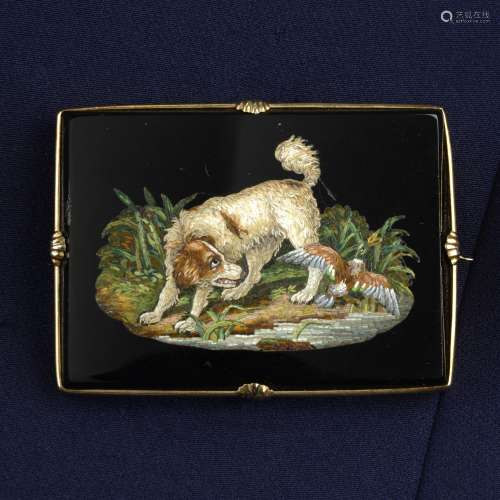 A 19th century micro mosaic brooch,